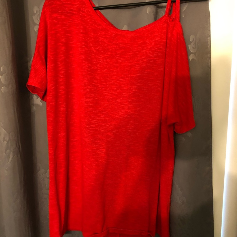 Red off shoulder top